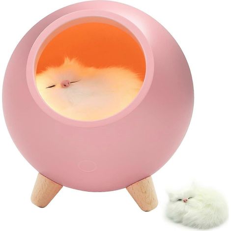Une adorable veilleuse en forme de chat pour les chambres de femmes, un cadeau pour les amoureuses des chats, les épouses, les mères et les jeunes filles une jolie maison pour chat pour la Saint-Vale (1/5)