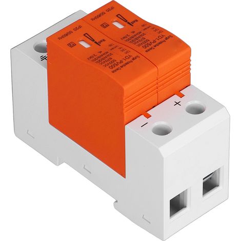 Parafoudre CC avec alarme visuelle et fenêtre, conception modulaire, dispositif de protection contre les surtensions pour système solaire 2P 500 V (1/5)