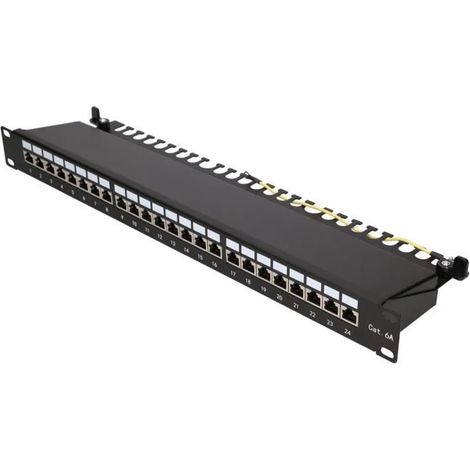 Panneau de brassage - EXTRALINK - CAT6A STP 24 ports - Blindé STP - Bornes IDC LSA - RJ45 frontales (1/5)