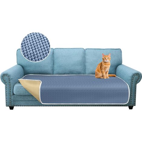 3-seater sofa cover, made of thick, non-slip, high-density microfiber, universal washable sofa protector for pets and children, 3-seater, teal (1/5)