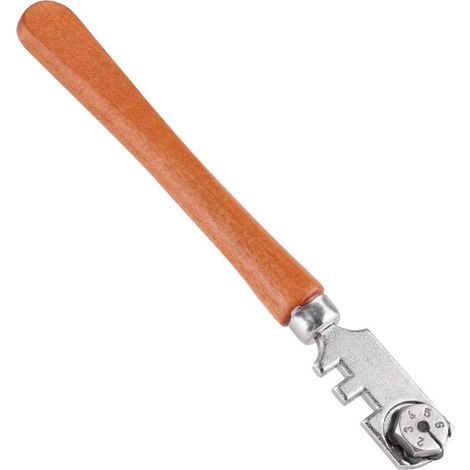 Professional 130mm Six-Wheel Glass Cutter - Craftsmanship Cutting Kit with Wooden Handle (1/5)