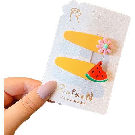 Lot de Pinces à Cheveux Enfant Princesse Mignon Fruit Pastèque, Accessoires Coiffure Fille, Épingles Colorées Mode, Pack Mixte 12 Pièces (1/5)