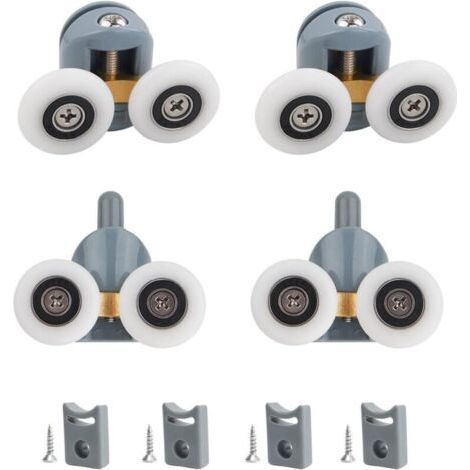 (23MM)2pcs,Shower Door Rollers, 23mm Diameter Home Sliding Shower Door Replacement Casters, Fits 4-6mm Glass, Bathroom, Shower Parts (1/5)