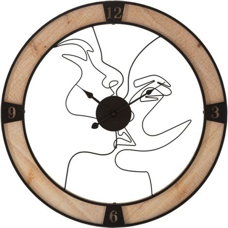 Orologio da parete coppia in ferro e legno per salotto e cucina (1/5)
