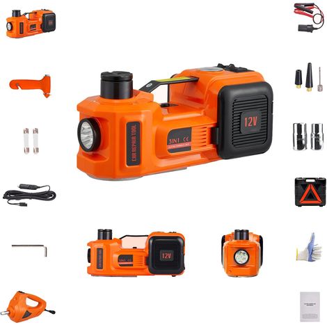 Cric hydraulique électrique 5T 12V avec clé à choc et gonfleur (1/5)