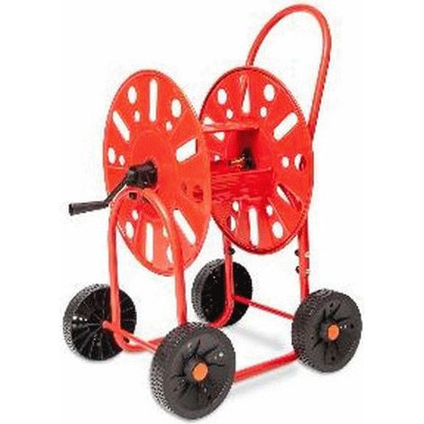 Dévidoirs acier 4 roues pour tuyau d'arrosage 19mm / 90M max.