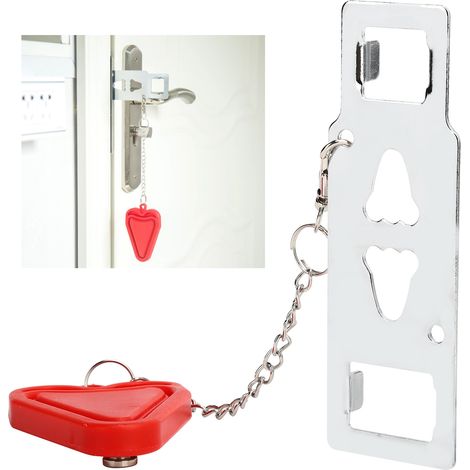 Cadenas de porte de voyage portable antivol, butée de sécurité pour hôtels et hébergements de voyage, rouge (1/5)