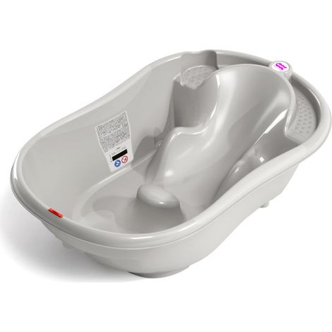 Okbaby Onda Babysitz für Badewanne 0-12 Monate mit Digitalthermometer - Grau (1/5)