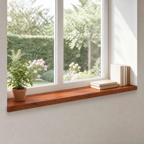 vidaXL Appuis de fenêtre 2 pc Marron 110 x 20 x 2 cm (1/5)
