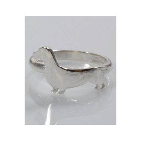 Harthaar Dackel Ring aus Sterlingsilber