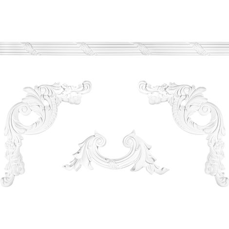 Bordo per parete e soffitto fregio stucco PU resistente agli urti CR929/A/B: Barra piatta da 2 metri CR929 (1/3)