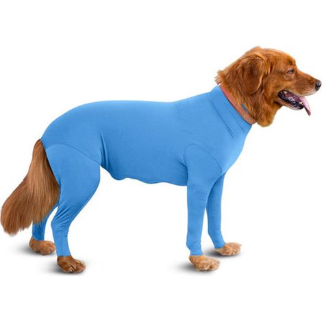 Combinaison convalescence chien chat, body chirurgical professionnel pour animaux, vêtement de récupération après opération, anti-grattage, taille ajustable, doux et respirant, idéal stérilisation et (1/4)
