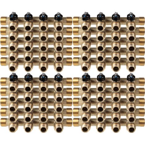 20 Collecteurs mini-vanne mâle 3/4" (20/27) - femelle 1/2" (15/21) - 4 piquages mâle 1/2" (15/21) - Arcanaute