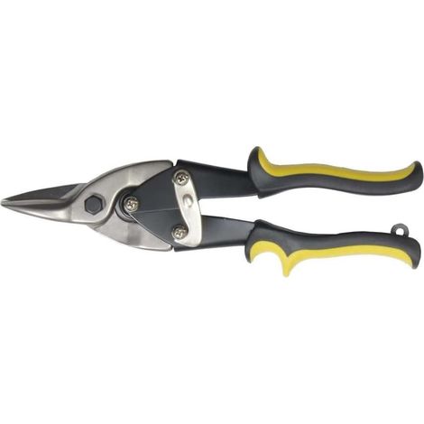 1 - Cisaille À Tôle - Outil De Coupe - Pour Découpe Droite - Acier Et Plastique - Usage Professionnel - Noir - 25x2,5cm