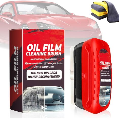 Puissant Brosse De Nettoyage Pare-brise, Film Oléophobe Pour Vitres D'automobiles, Dissolvant de film d'huile pour vitre de voiture - Nettoyant pour pare-brise de, Kit De Nettoyage Essuie-glace (1 PC) (1/5)