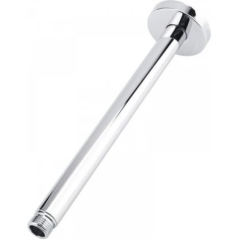 Bras de douche supérieur en acier inoxydable chromé, montage mural rond, facile à installer, pour hôtel, maison, salle de bain, pommeau de douche au plafond (1/5)