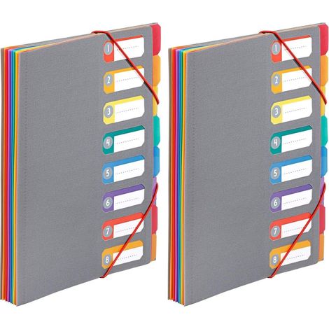 Trieur Document A4 avec 8 Compartiments Rainbow Touch Gris (Lot de 2)