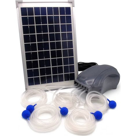Ubbink – Pompe à air solaire 600 l/h – 5 diffuseurs – Panneau solaire 12V – Longueur tuyau 3m – Pour bassins sans électricité