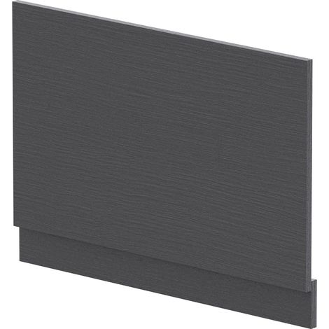 800mm Edge/Power Straight End Bath Panel & Plinth - Textured Woodgrain Graphite Grey
