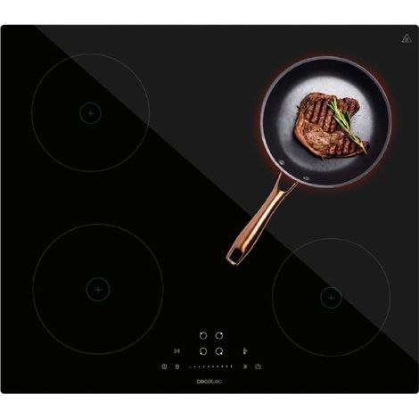 Cecotec Table de cuisson à induction de Table de cuisson à induction Bolero Squad I 4200 Puissance maximale 7200 W, induction de 4 brûleurs, 9 niveaux, minuterie, commande par curseur tactile, verroui (1/5)
