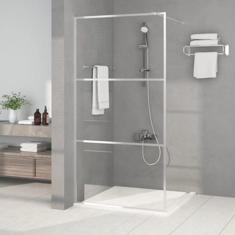 Paroi de douche - Style Contemporain - Panneau de douche Argenté 100x195 cm Verre ESG transparent Chic-238704 (1/5)