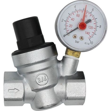DN20 reducteur de pression d'eau 3/4 pouce regulateur de pression eau avec manomètre (1/4)