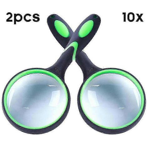 Loupe de lecture portable incassable 10x, lentille en verre de qualité anti-rayures de 75 mm, monture en caoutchouc épais, idéale pour les seniors et les enfants (1/4)