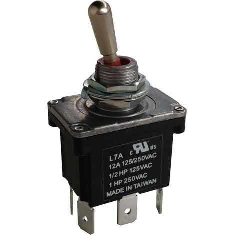 Interrupteur à levier RS PRO, On-(On), 2RT, 12 A ( Prix pour 1 )
