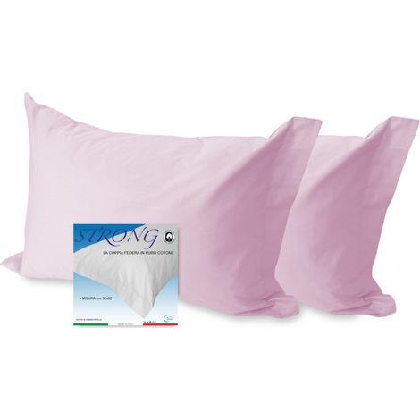 COPPIA federa per GUANCIALE STRONG tinta unita ROSA cm. 52X82 (1/5)