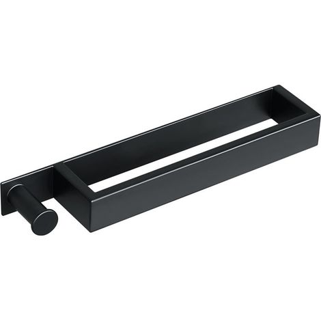 Porte-Serviettes de Salle de Bain Anneau Porte-Serviettes Autocollant avec Crochet Noir Porte-Serviettes pour Cuisine en Acier Inoxydable Longueur 40CM (1/5)