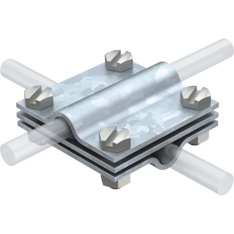 OBO Bettermann Conector de cruz 8-10mm Acero galvanizado en caliente, 5314038