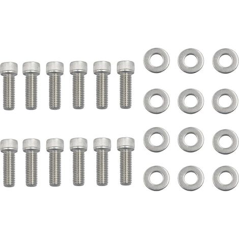 Kit de 16 boulons de collecteur d'échappement en acier inoxydable pour moteurs Small Block Chevy 283, 327, 350, 383 et 400 TPI (1/4)