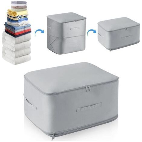 Housse de Rangement Auto-Compressible pour Couettes, Couvertures et Vêtements – 52 x 42 x 60 cm – Ultra Compacte et Mobile (1/4)