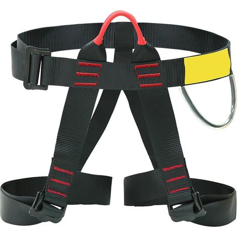 Harnais d'escalade : harnais d'escalade fixant anti-chute ceinture de sécurité pour sauvetage du feu, alpinisme, demi-ceinture d'escalade du corps équipement d'escalade pour femmes hommes (1/5)