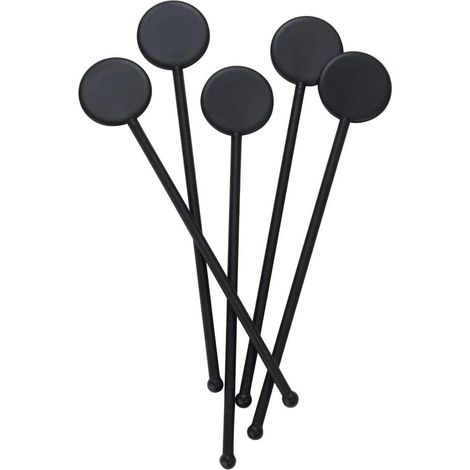 200 bâtonnets à cocktail réutilisables en plastique noir de 17 cm (7 pouces), fabriqués au Royaume-Uni - Bâtonnets mélangeurs de qualité supérieure pour mélanger et décorer les boissons (1/5)