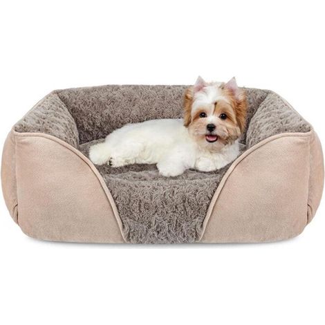 Panier pour Chien Moyen Taille, Lit Chien Lavable Pelucheux, Antidérapant Coussin Anti-anxiété Doux Confort pour Petit Moyen Chiens et Chats, 63x53x20cm
