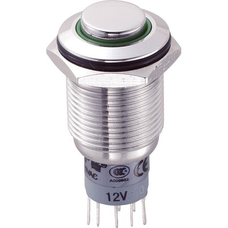 TRU COMPONENTS 701885 LAS2GQH-22ZE/G/12V/S/P Vandalismusgeschützter Druckschalter 250 V/AC 3 A 2 x E (1/3)