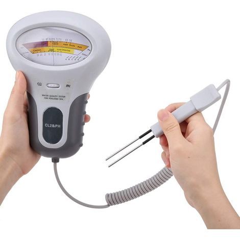 Digitales LCD-Multifunktionsgerät, PC-102B CL2 - pH-Chlortester für Pool-, Spa-Wasserqualitätsanalysator mit Sonde Digitaler pH-Tester (1/5)