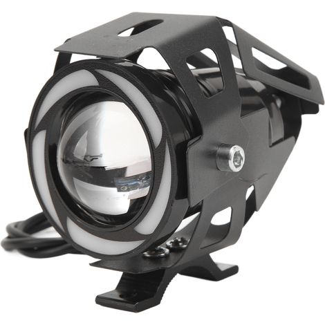 U7 LED-Motorradscheinwerfer 3000 lm, wasserdicht, Zusatzscheinwerfer mit Angel Eyes für Motorräder, Quads und ATVs, wasserdichte Optik, weißes Zusatzlicht (1/5)