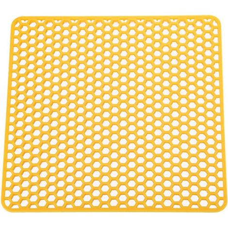 Tapis De Lavabo En Silicone - Protection Fond Evier - Antidérapant Avec Orifices D’Évacuation - Pour Éviers En Acier Inoxydable Céramique Ou Verre - 1 Pièce (1/5)