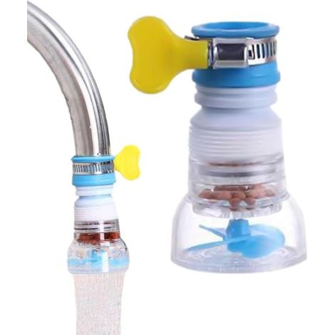 Blaue Armatur mit 360°-Schwenkfunktion, teleskopierbarer Spritzschutz-Luftsprudler, Brausekopf mit Filterdüse, Adapter für Küche und Bad, Armaturenteile