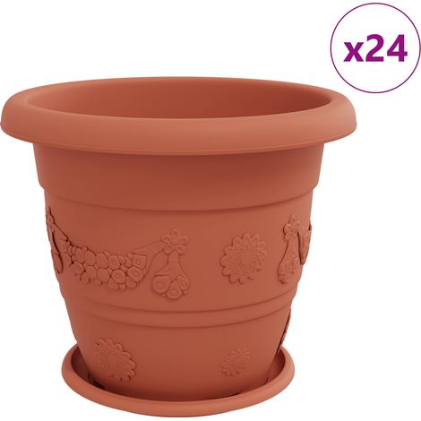 Maison Exclusive - Vasi per Piante 24 pcs Rosso Mattone Ø 39 x 32 cm Plastica