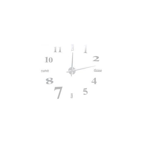 1 ensemble d'autocollants muraux horloge créatifs pour salon - montre argentée de 120 cm (1/5)