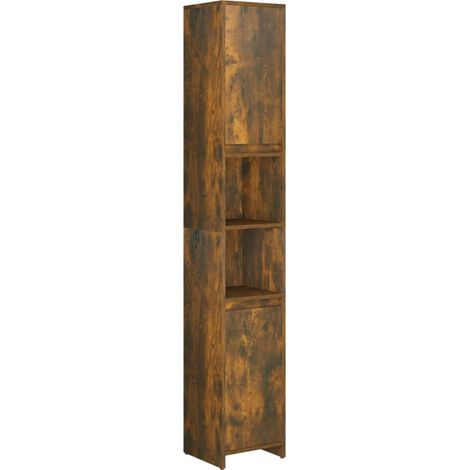 Maison Exclusive - Armadietto Bagno Rovere Fumo 30x30x183,5cm Legno Ingegnerizzato
