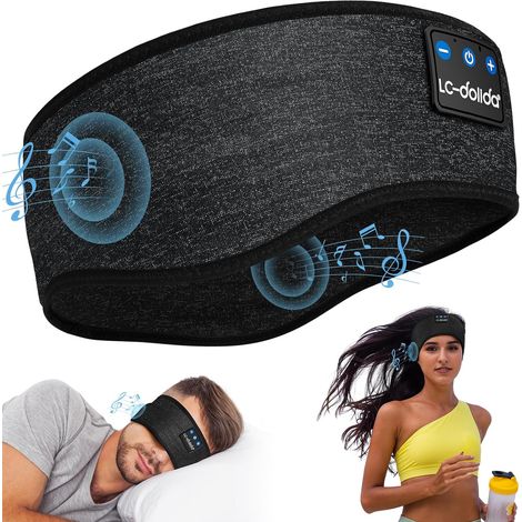 Casque de Sommeil Bluetooth 5.4, Masque de Sommeil avec Bandeau Bluetooth, Bandeau de Sport sans Fil, Noir Foncé (1/5)