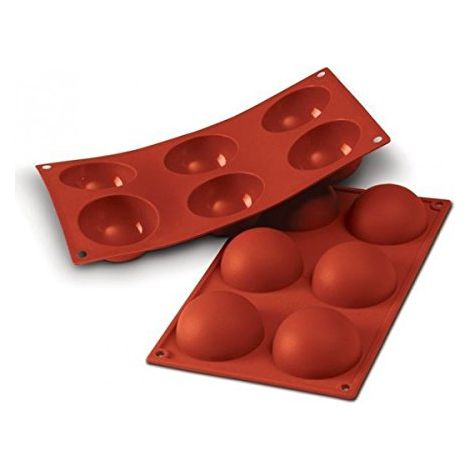 silikomart  SF002 Stampo in Silicone per Monoporzioni SEMISFERA, Antiaderente, 6 cavità, Confezione da 1 Stampo per Dolci, ø 70 h 35 mm, Made in Italy (1/2)