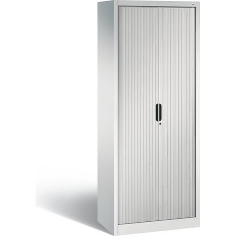 C+P Aktenschrank Omnispace mit Rollladen, 5 Ordnerhöhen, H1980xB800xT420mm Front Lichtgrau Korpus Lichtgrau (1/5)