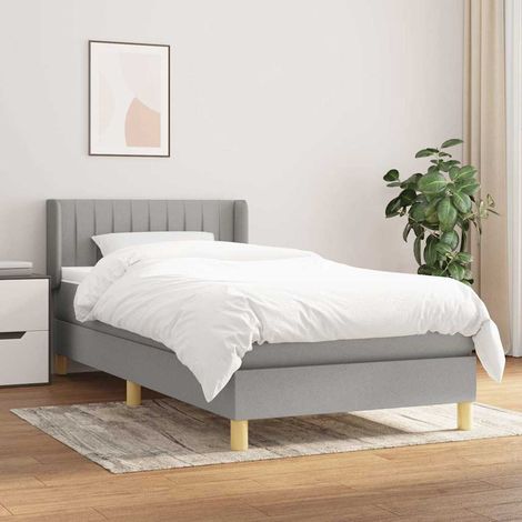 Lit avec sommier à lattes, matelas à ressorts ensachés et surmatelas 80 x 200 cm gris clair, 40.24kg - PANGIVO (1/5)