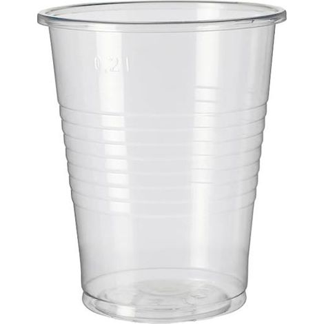 VASO AGUA 200ML PP TRANSPARENTE -PAQUETE 100U-