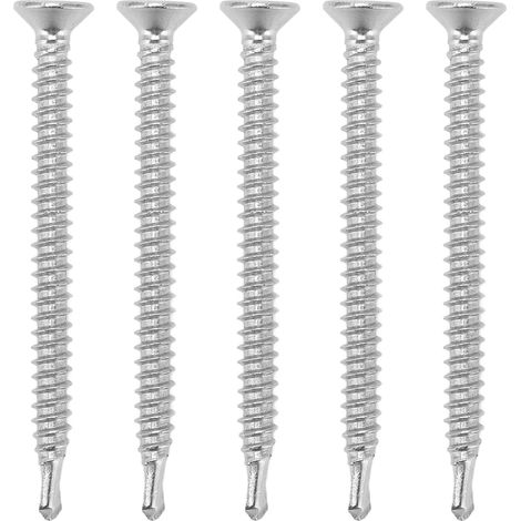 Vis à bois autoforeuses 304 inox tête fraisée cruciforme, 100 pièces, longueur 50 mm, filetage M4.2-18, pour fixation métal et bois. (1/5)